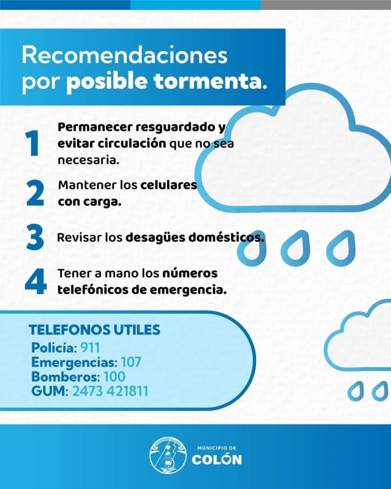 Defensa Civil difundió recomendaciones para prevenir riesgos ante tormentas - Foto 1